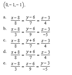 a set of symmetric equations of the line through the points