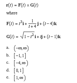 the domain of the vector-valued function given below.