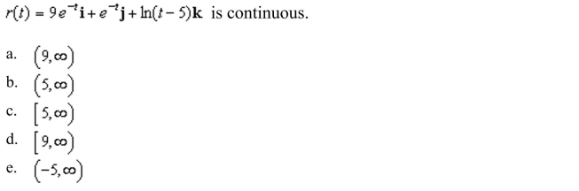 Determine the interval on which the vector-valued function