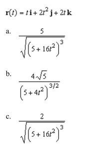 the curvature K of the curve given below.