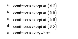 Determine the continuity of the function