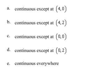 Determine the continuity of the function
