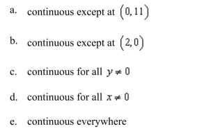 Determine the continuity of the function