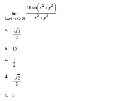 polar coordinates and L'Hopital's Rule to find the limit.