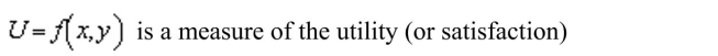 Suppose the utility function derived by a person from the consumption of two products x and y. Determine the marginal utility of product if the utility function is
