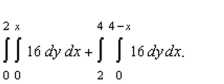area of a region R is given by the iterated integrals Switch the order of integration and show that both orders yield the same area. What is this area?