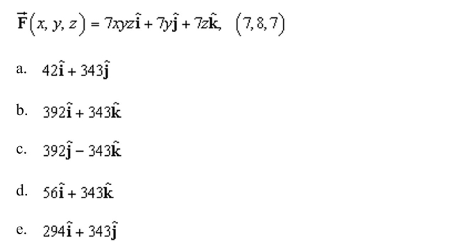 the curl for the vector field at the given point.