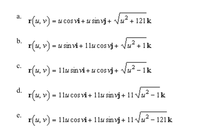 a vector-valued function for the hyperboloid