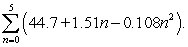 <strong>Suppose that the annual payroll (in billions of dollars) of new car dealerships in the United States from 2000 to 2005 can be approximated by the model where represents the year, with corresponding to 2000. Find the total payroll from 2000 to 2005 by evaluating the sum Round your answer to the nearest ten million dollars.</strong> A)$334.78 billion B)$284.91 billion C)$377.86 billion D)$290.08 billion E)$235.36 billion
