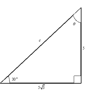 <strong>Solve the triangle for the indicated side and angle. </strong> A) B) C) D) E)