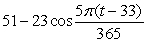 <strong>The normal average daily temperature in degrees Fahrenheit for a city is given by where t is the time in days, with corresponding to January 1. Find the warmest day.</strong> A)March 17 B)March 16 C)April 17 D)April 16 E)April 15