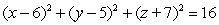 <strong>Find the standard equation of the sphere whose center is and whose radius is 4.</strong> A) B) C) D) E)