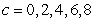<strong>Describe the level curves for the function for the c-values given by . </strong> A) B) C) D) E)