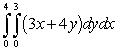 <strong>Evaluate the double integral .</strong> A)134.00 B)144.00 C)154.00 D)42.00 E)24.00