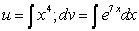 <strong>Identify u and dv for finding the integral using integration by parts. </strong> A) B) C) D) E)