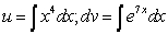 <strong>Identify u and dv for finding the integral using integration by parts. </strong> A) B) C) D) E)
