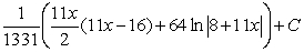 <strong>Use a table of integrals with forms involving a + bu to find </strong> A) B) C) D) E)