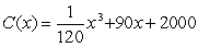 <strong>Find the cost function for the marginal cost and fixed cost of (for x = 0).</strong> A) B) C) D) E)