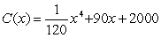 <strong>Find the cost function for the marginal cost and fixed cost of (for x = 0).</strong> A) B) C) D) E)