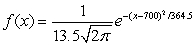 <strong>A survey of high school seniors from a certain school district who took the SAT has determined that the mean score on the mathematics portion was 700 with a standard deviation of 13.5. By a normal probability density function the data can be modeled as . Find the derivative of the model.</strong> A) B) C) D) E)