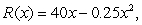 <strong>If the total revenue function for a blender is find the maximum revenue.</strong> A)$80 B)$1500 C)$40 D)$100 E)$1600