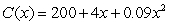 <strong>If the total cost function for a product is dollars. Find the minimum average cost.</strong> A) B) C) D) E)