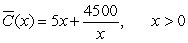 <strong>Average costs. Suppose the average costs of a mining operation depend on the number of machines used, and average costs, in dollars, are given by , where x is the number of machines used. What is the minimum average cost?</strong> A)$0 B)$30 C)$300 D)$150 E)$4505