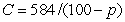 <strong>The cost C (in millions of dollars) for the federal government to seize p% of a type of illegal drug as it enters the country is modeled by , for . Find the limit of C as .</strong> A)584 B) C) D) E)