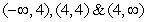 <strong>Describe the interval s on which the function is continuous.</strong> A) B) C) D) E)