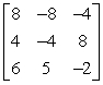 <strong>Write the augmented matrix of the system of equations below. </strong> A) B) C) D) E)