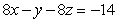 <strong>Solve the system of equations below by the Gaussian elimination method: </strong> A) B) C) D) E)no solution