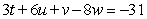 <strong>Solve the system of equations below by the Gaussian elimination method: </strong> A) B) C) D) E)no solution