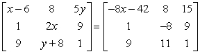<strong>Find x and y. </strong> A)x = -4, y = 3 B)x = -4, y = 2 C)x = -3, y = 2 D)x = 3, y = -3 E)no solution