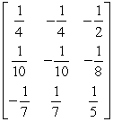 <strong>Find the inverse of the given matrix. </strong> A) B) C) D) E)The matrix does not have an inverse.