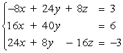<strong>Solve the system of linear equations using an inverse matrix.</strong> A) B) C) D) E)