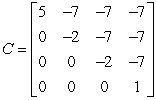 <strong>Which of the following upper triangular matrices has a determinant equal to -8. </strong> A)matrix A B)matrix D C)matrix C D)matrix E E)matrix B