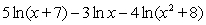 <strong>Write as a single logarithm with a coefficient of 1. Assume all variable expressions represent positive real numbers.</strong> A) B) C) D) E)