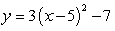 <strong>Find an equation of the parabola that has a vertex at and whose graph passes through the point </strong> A) B) C) D) E)