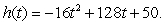 <strong>The height in feet of a projectile with an initial velocity of 128 feet per second and an initial height of 50 feet is a function of time t, in seconds, given by Find the maximum height of the projectile.</strong> A)409 ft B)306 ft C)404 ft D)162 ft E)498 ft