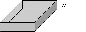 <strong>An open box is to be made from a square piece of cardboard, 36 inches on a side, by cutting equal squares with sides of length x from the corners and turning up the sides (see figure below). After determining the function V, in terms of x, that represents the volume of the box, use a graphing utility to estimate the dimensions that will maximize its volume. </strong> A) × × B) × × C) × × D) × × E) × ×