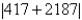 <strong>Use absolute value notation to describe the situation. The elevation at the bottom of a mountain is 417 feet above sea level. The elevation at the top of the mountain is 2187 feet above sea level. What is the height of the mountain?</strong> A) B) C) D) E)