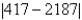 <strong>Use absolute value notation to describe the situation. The elevation at the bottom of a mountain is 417 feet above sea level. The elevation at the top of the mountain is 2187 feet above sea level. What is the height of the mountain?</strong> A) B) C) D) E)