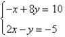 <strong>Determine which ordered pair is a solution of the system. </strong> A)(1, -2) B)(2, 1) C)(-5, 4) D)(-2, 1) E)(-4, -5)