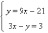 Solve the system by substitution, if possible.  