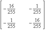 <strong>Find the inverse of the matrix. </strong> A) B) C) D) E)