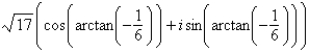 <strong>Find the trigonometric form of the complex number shown below. </strong> A) B) C) D) E)