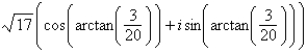<strong>Find the trigonometric form of the complex number shown below. </strong> A) B) C) D) E)