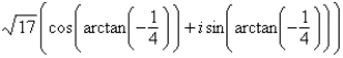 <strong>Find the trigonometric form of the complex number shown below. </strong> A) B) C) D) E)