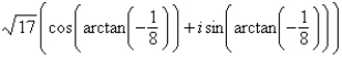 <strong>Find the trigonometric form of the complex number shown below. </strong> A) B) C) D) E)
