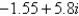 <strong>Find the standard form of the complex number . Round values to the nearest hundredth.</strong> A) B) C) D) E)